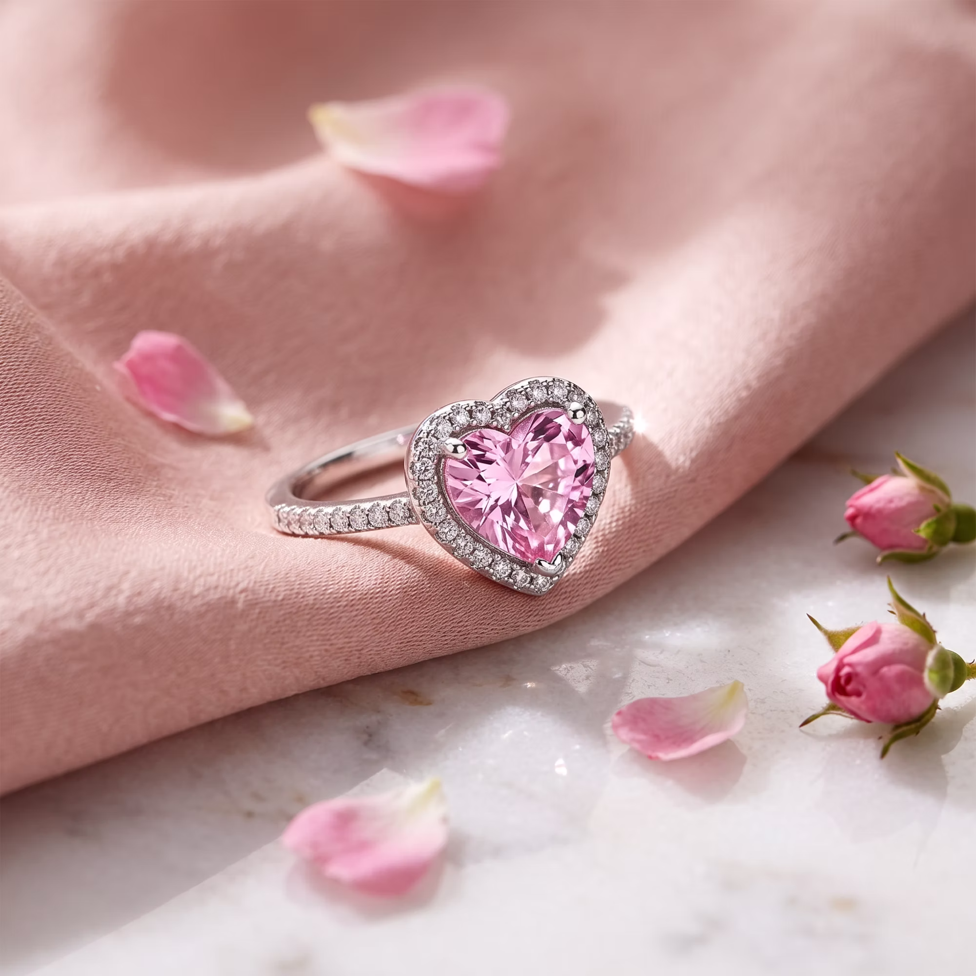 4pcs Of Stylish Women's Jewelry & Watch Set, Including Stainless Steel Analog Watch, Clover Bracelet, Heart Pendant Necklace, And Ring With Red Box